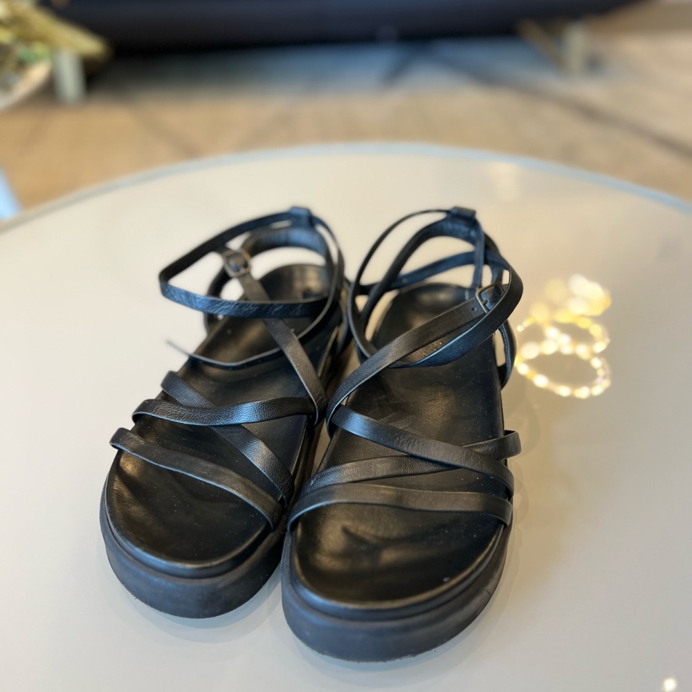 ba&sh Black Strappy Platform Sandals